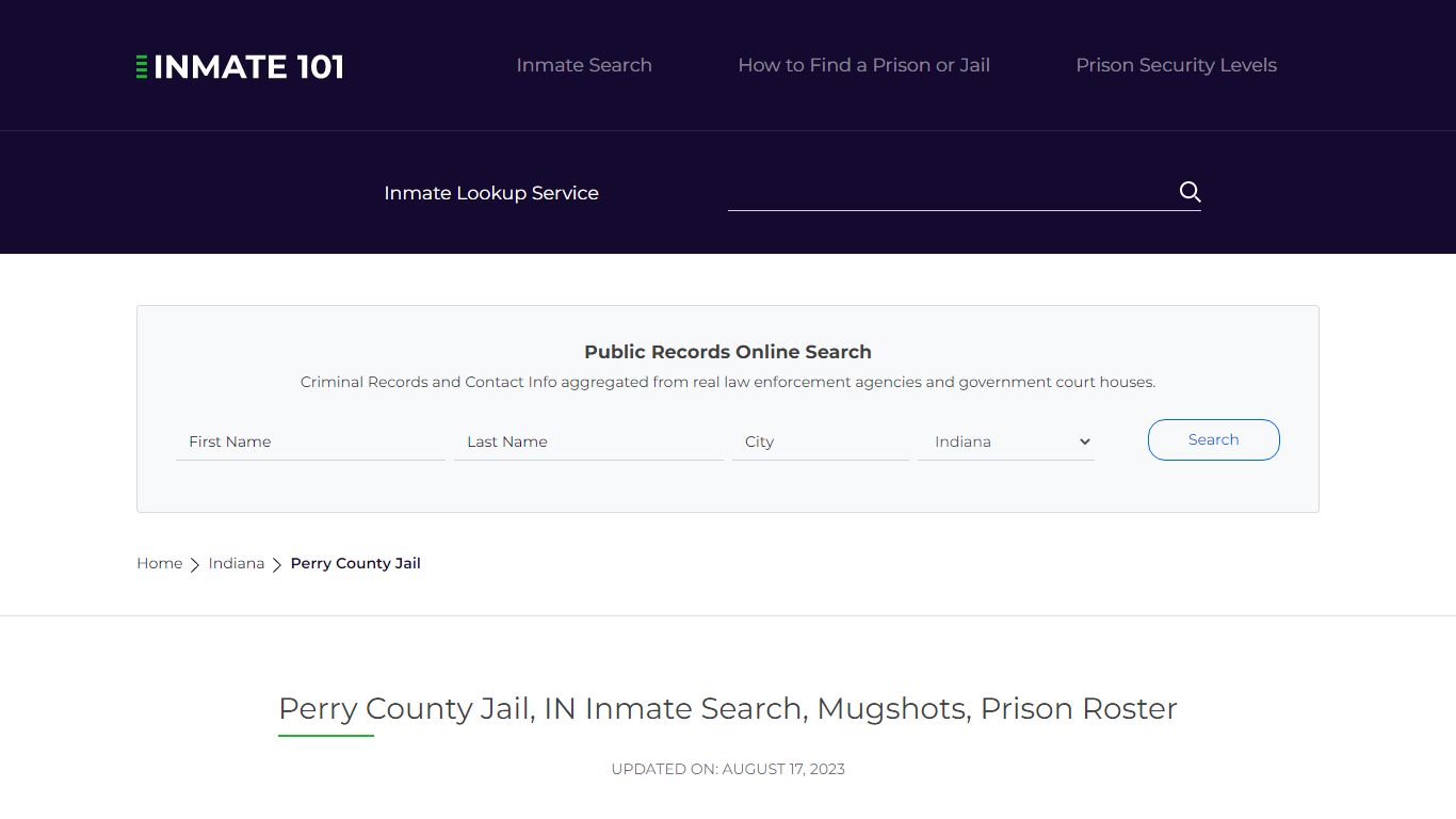 Perry County Jail, IN Inmate Search, Mugshots, Prison Roster